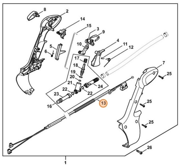Трос управління дросельною заслонкою STIHL 42441801100