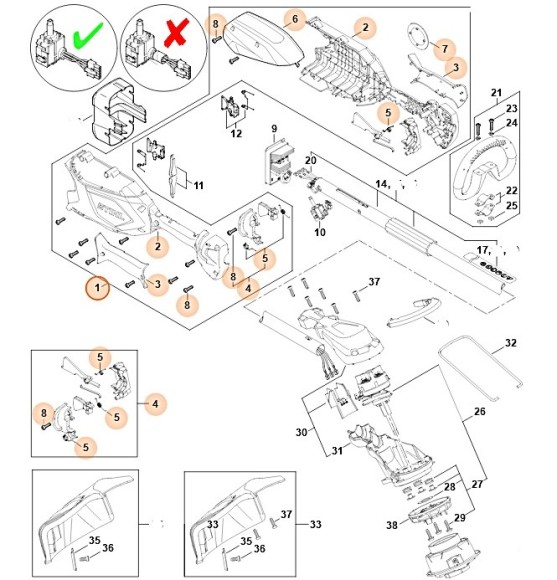 Корпус рукоятки в зборі STIHL FA057901002