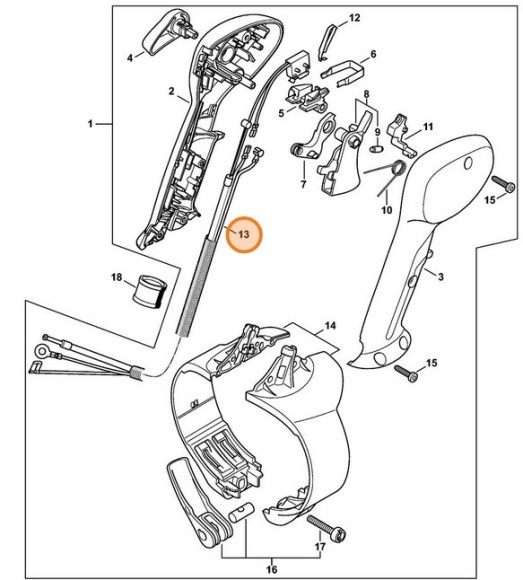 Трос управління дросельною заслонкою STIHL 42441801102