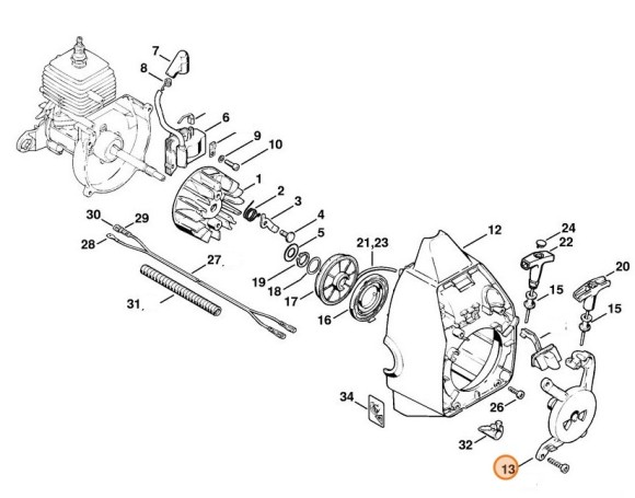 Корпус пускового пристрою STIHL 41301950700
