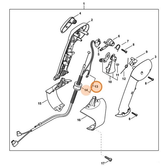 Трос управління дросельною заслонкою STIHL 42441801112