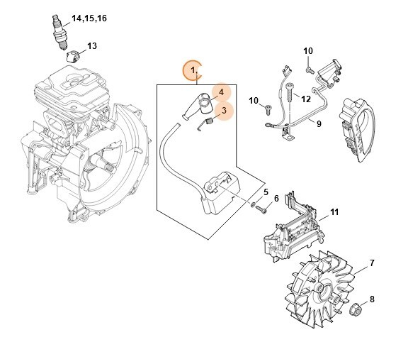 Модуль запалювання STIHL 41474001310