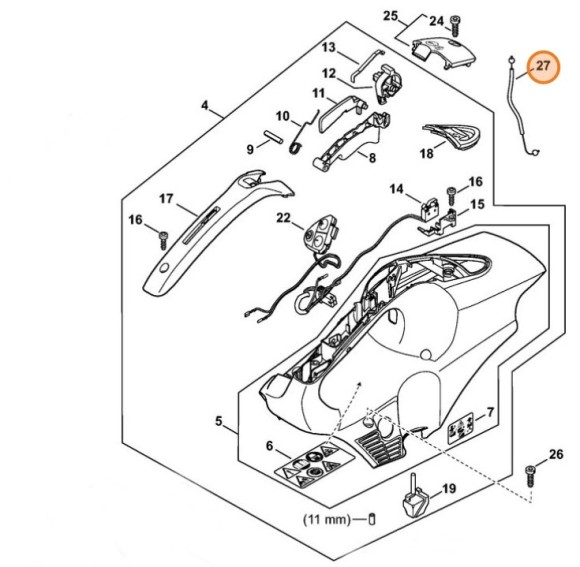 Трос управління дросельною заслонкою STIHL 42501801100