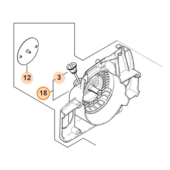 Корпус вентилятора STIHL (11300801800)