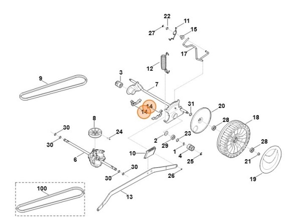 Фіксатор осі задній STIHL 63647041210
