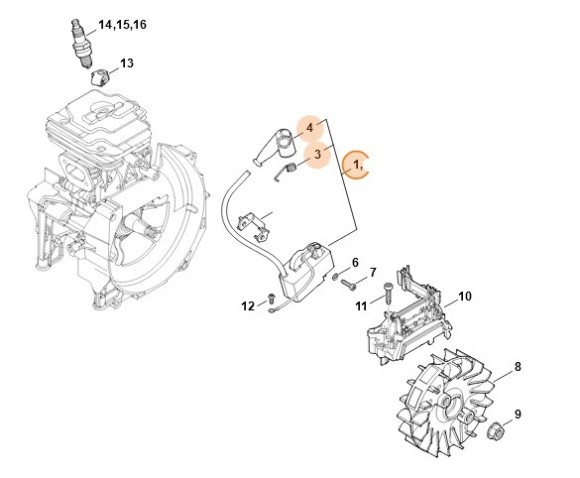 Модуль запалювання STIHL 41474001313