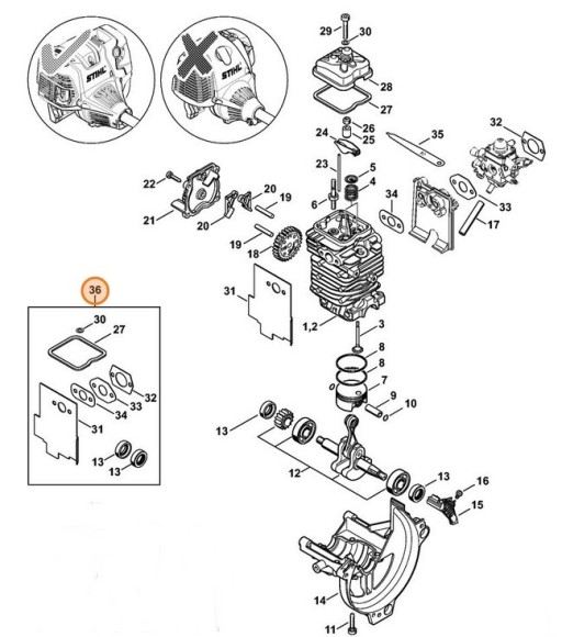 Набір ущільнень STIHL 41800071036