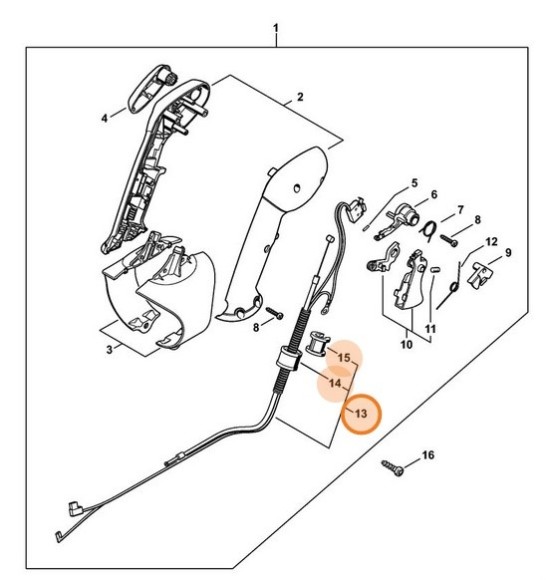 Трос управління дросельною заслонкою STIHL 42821801103