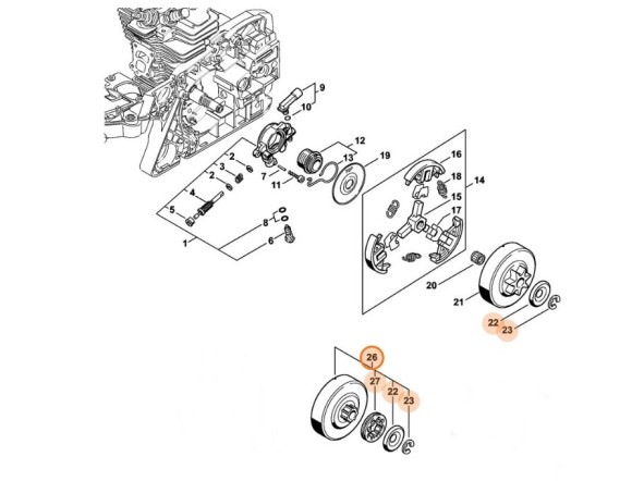 Кольцо цепное передачи колес 0,325 (11250071000)