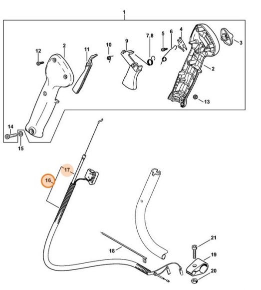Трос управління дросельною заслонкою STIHL 46011801100