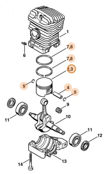 Поршень O 45 мм (11270302000)