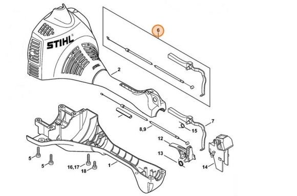 Стопорний важіль з пусковим тросиком STIHL 41401801750