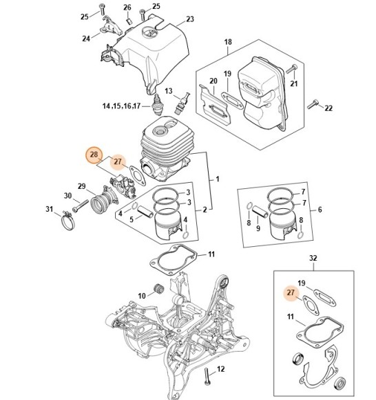 Корпус дросельної камери STIHL 42501206902