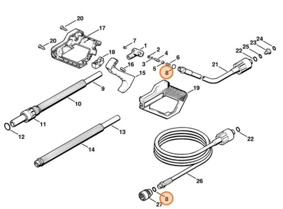 Кругле ущільнююче кільце 11х2 STIHL 96459457522 Кругле ущільнююче кільце 11х2 STIHL 96459457522