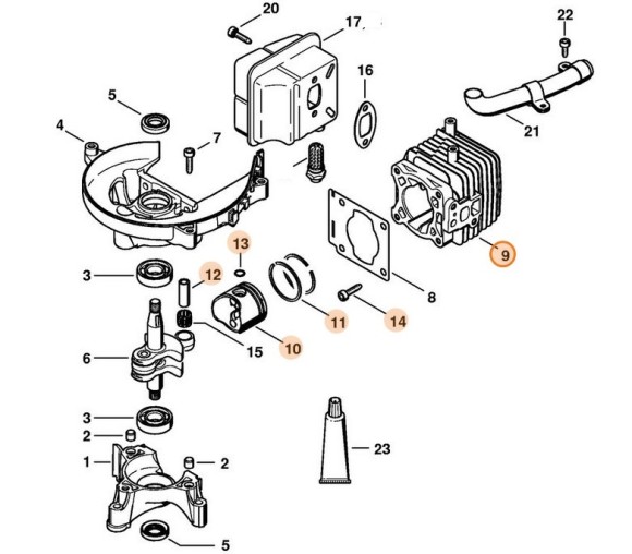 Цилиндр с поршнем? 34 мм (42370201201)
