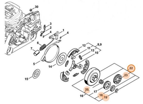 Комплект - Кільцева ланцюгова зірочка 0.325" 9 зубів STIHL 11250071003