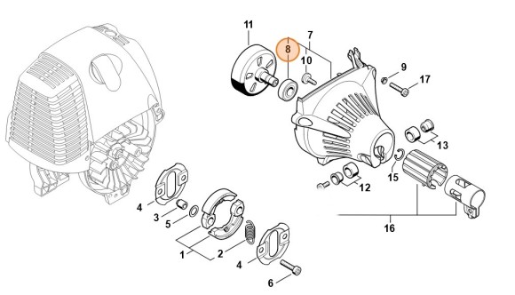 Радіальний шарикопідшипник STIHL 95030036462