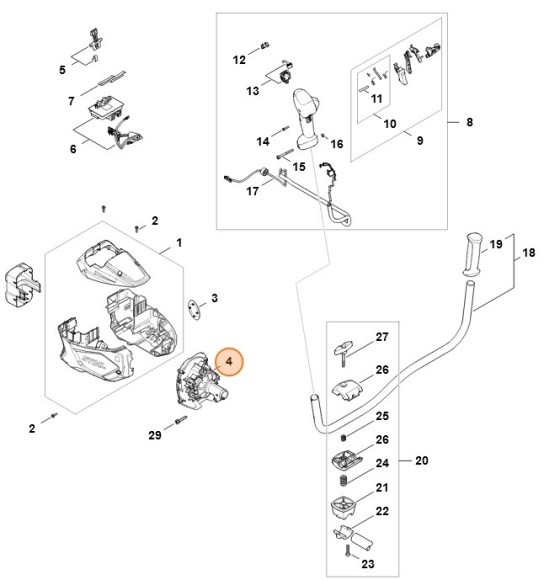 Електродвигун в зборі з кожухом STIHL FA080116005