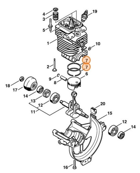 Кольцо поршневое O 38x1,2 мм (41800343002)
