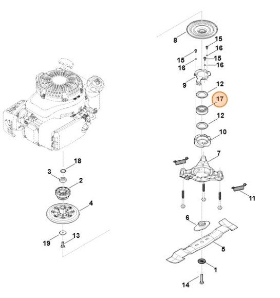 Радіальний шарикопідшипник STIHL 95030037073