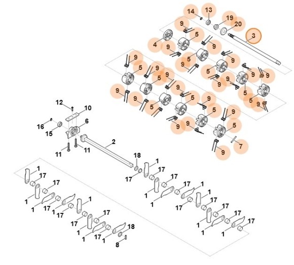 Вал с пружинами STIHL (для RLE 240) (62917105200)