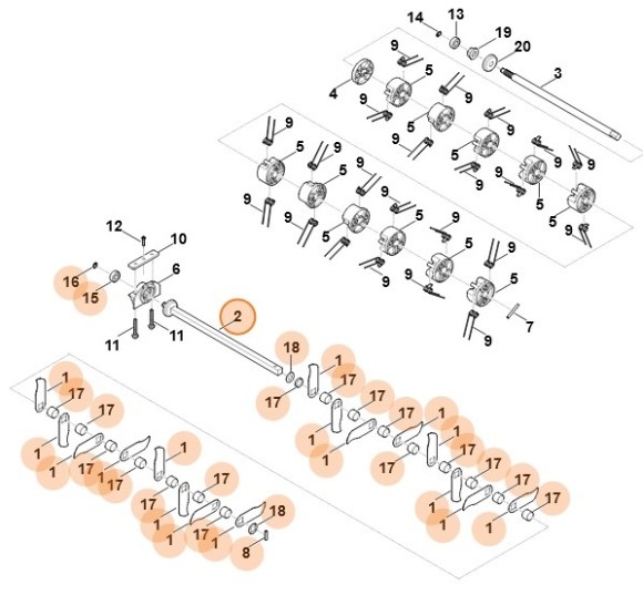 Ножевий валик в зборі STIHL 62917003501