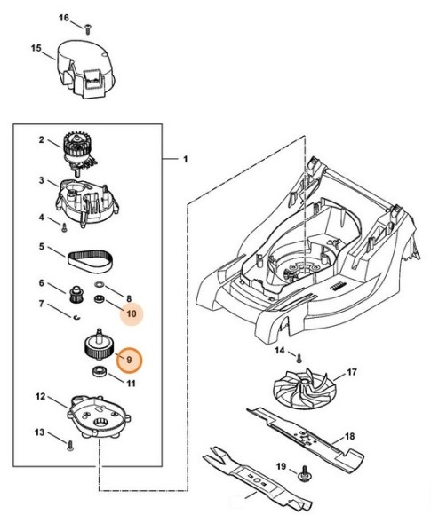 Ножевий валік в зборі STIHL 63387003500