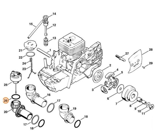 Кругле ущільнююче кільце 23 х 3 STIHL 96459482470 Кругле ущільнююче кільце 23 х 3 STIHL 96459482470