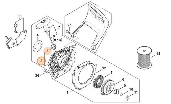 Корпус вентилятора STIHL 11470801800