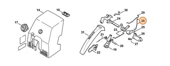 Трос управления системой запуска (11241851900)