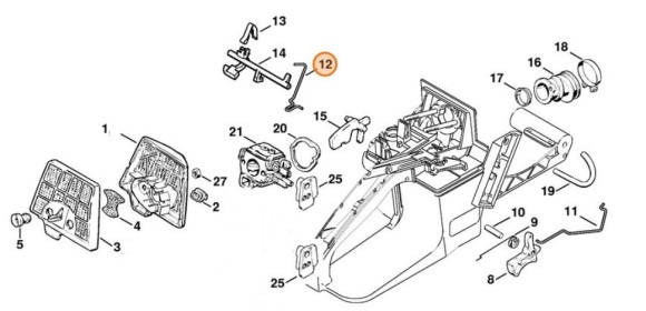 Трос управления системой запуска (11251852002)
