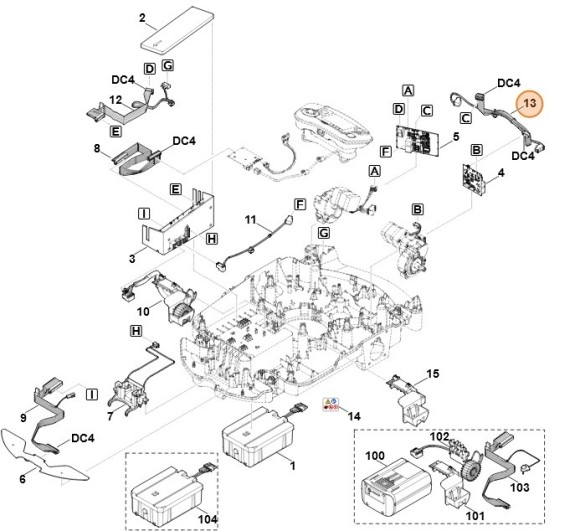 Жгут проводов (плата правого привода) (63094403060)