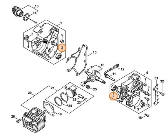 Роликова втулка 12 х 24,5 х 8,8 STIHL 95310030105