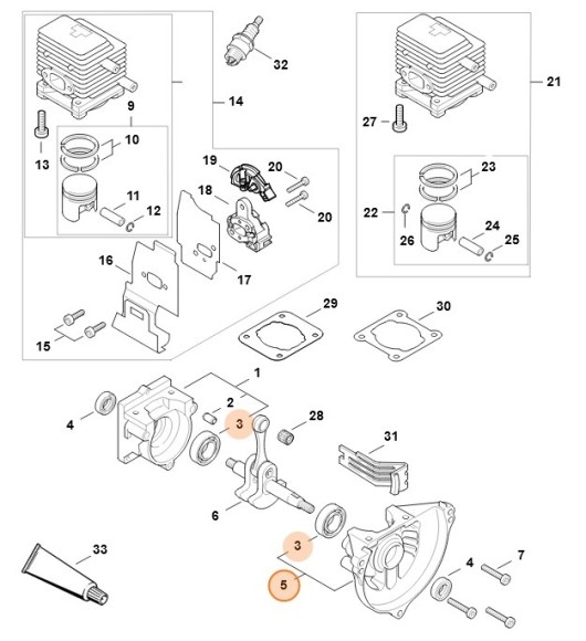Половина картера - Сторона вентилятора STIHL 41370202601