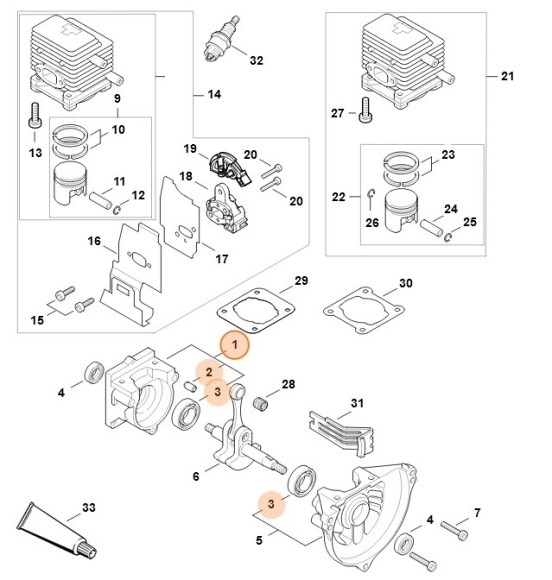 Половина картера - Сторона пускового пристрою STIHL 41370202800