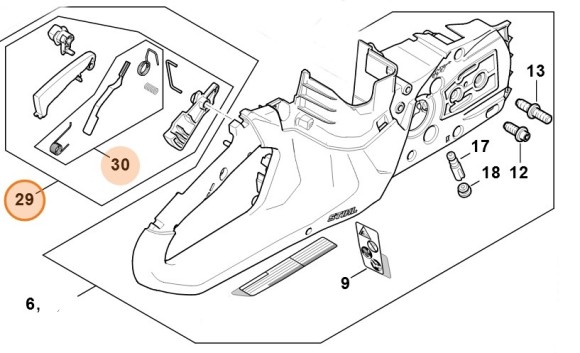 Комплект елементів керування STIHL MA040073800