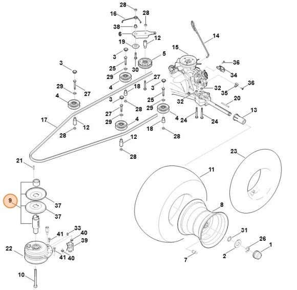 Комплект клиноременных шкивов (61707002511)
