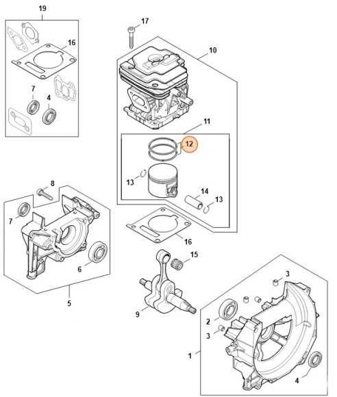 Кольцо поршневое O 44x1,2 мм (41470343005)