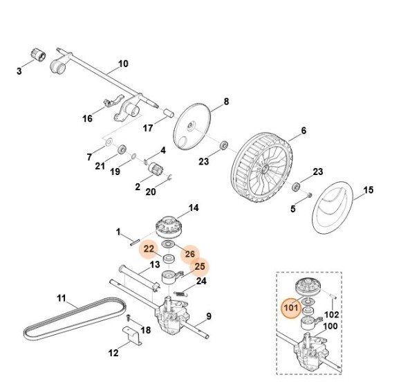 Комплект клиноременных шкивов (63607002513)
