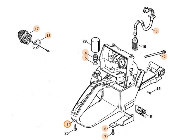 Корпус паливного бака STIHL 11283500850