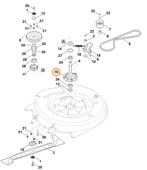 Стойка підшипника STIHL 61707026910