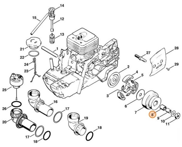 Гольчатий підшипник без внутрішнього кільця 1516-2 STIHL 95290034181