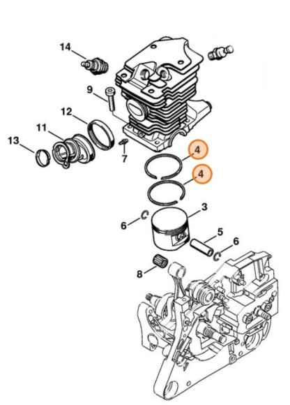 Кольцо поршневое O 46x1,2 мм (41160343005)