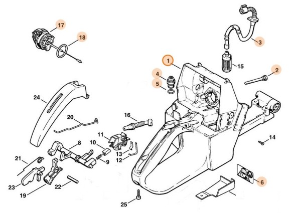 Корпус паливного бака STIHL 11283500851