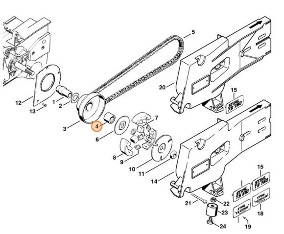 Гольчатий підшипник без внутрішнього кільця 2020-2 STIHL 95290034681