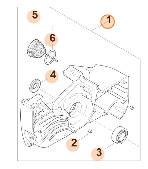Половина картера - Сторона маховика STIHL 11240202604
