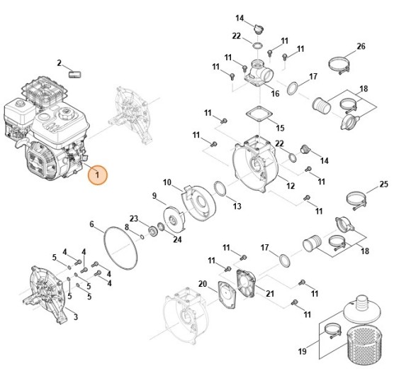 Чотиритактний двигун в зборі EHC 605.0 (EHC605-0001) STIHL VB030111800