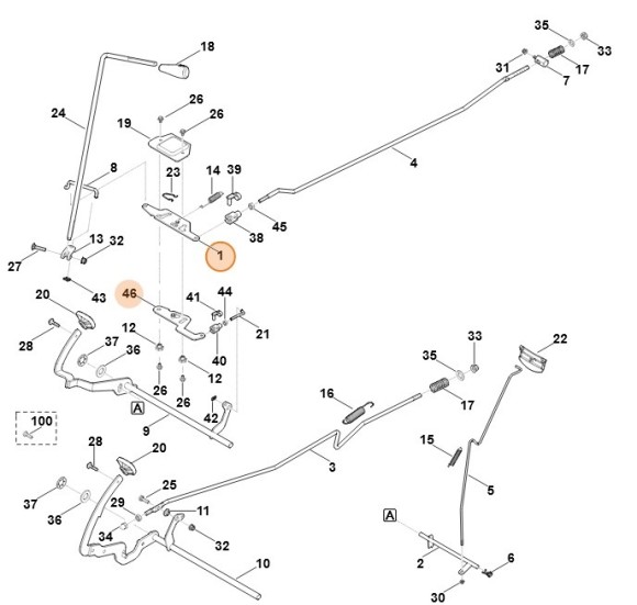 Комплект рукоятки і важеля (вибір напрямку руху) STIHL 61400071000 Комплект рукоятки і важеля (вибір напрямку руху) STIHL 61400071000