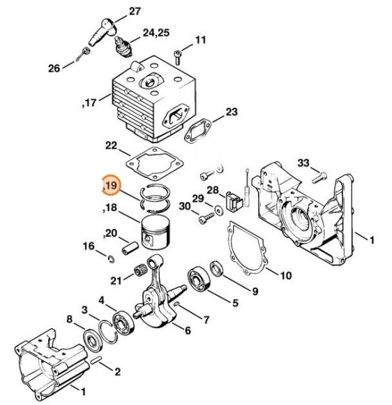 Кольцо поршневое O 46x1,5 мм (11180343001)