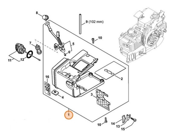Корпус паливного бака STIHL 11293500806